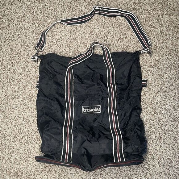 Traveler Fold Up Zipper Tote Bag Zip Around Packable Duffle Bag Great Condition - Picture 1 of 8